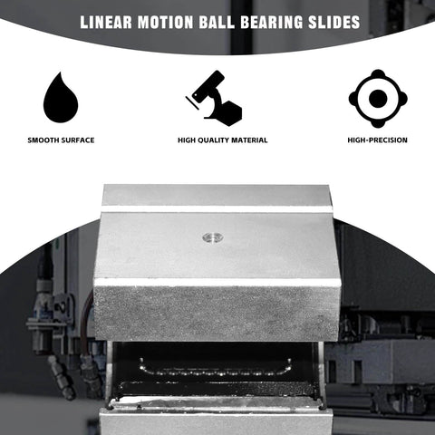 Close-up of SBR12 LUU Aluminum Block, 20mm Linear Motion Ball Bearing Slide Block for SBR12 LUU 20mm Linear Guide Rail in CNC setup