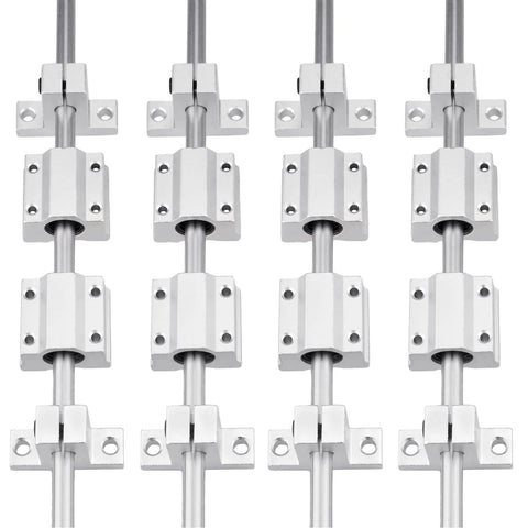 20 Pieces Pack 500mm 8mm Diameter Linear Motion Rod Shaft Guide Set with Eight SCS8UU Slide Blocks and SK8 Supports