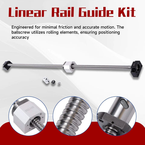 HGR20 Linear Motion Kit with 2pcs 1000mm Rails and SFU1605 1000mm Ball Screw, BK12 BF12 End Supports, DSG16H Nut Housing and Coupler