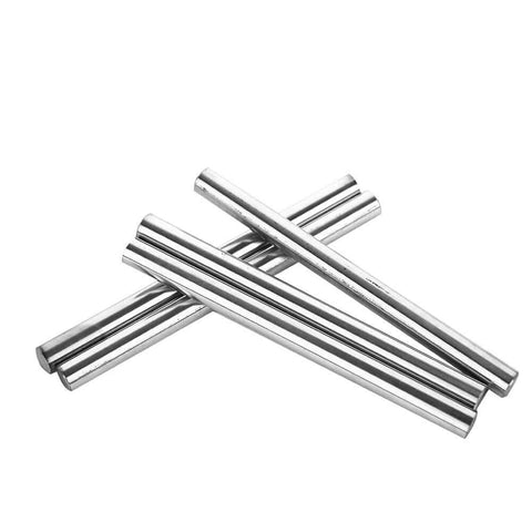 5 Pieces 8 x 100 mm Linear Motion Shaft Rods, chrome plated high carbon steel, precision ground for CNC and lathes, angled view