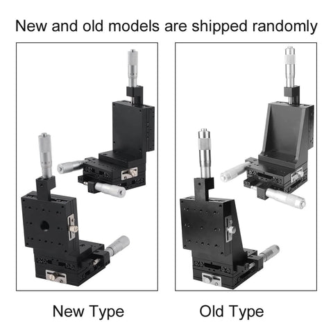Comparison of new and old SEMXYZL80 ACR XYZ Linear Motion Manual Stage Fine Tuning Sliding Table showing design variations.