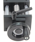Close-up of 100mm effective stroke length linear rail guide double optical axis with ballscrew sfu1605 and manual sliding table for CNC