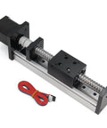 100mm effective stroke length linear rail guide with square linear rails ballscrew sfu1605 and nema 17 stepper motor, DIY CNC part