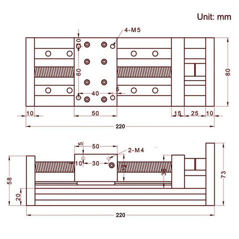 Diagram of Dual Linear Rail Guide Ballscrew SFU1605 with Square Linear Rails with NEMA23 Stepper Motor, 100mm Effective Stroke Length for CNC Router Parts X Y Z Linear Stage Actuator (100mm Stroke)