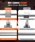 Comparison of precision mounting holes and rail surfaces in Linear Rail Slide SFC16-1000mm kit for CNC DIY projects.