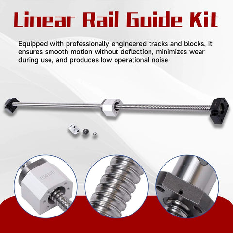 Linear rail guide kit with 2 pcs hgr20-800mm linear rail 1pcs sfu1605 ballscrew bf12/bk12 blocks for cnc diy for smooth motion