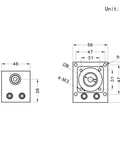 Technical diagram of 200mm Travel Length Linear Rail Guide Ballscrew SFU1605 with NEMA17 Stepper Motor, showing dimensions in mm.
