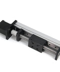 Front view of ✝️ 100mm effective stroke length linear rail guide with square linear rails ballscrew sfu1605 with nema 17 stepper motor