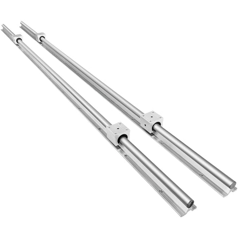 Complete Two Pack Linear Rail Kit With Two 2000mm SBR16 Rails And Four Square Type Carriage Blocks For Ultra Smooth CNC Motion