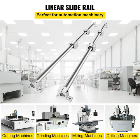 Ultra Smooth Linear Rail Kit For CNC And DIY Projects BestEquip 2 Pieces 20mm x 1000mm Linear Shafts with 4 Shaft Supports and 4 SC20UU Block Bearings for machinery.