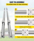 Complete Two Pack Linear Rail Kit With Two 2000mm SBR16 Rails And Four Square Type Carriage Blocks installation guide