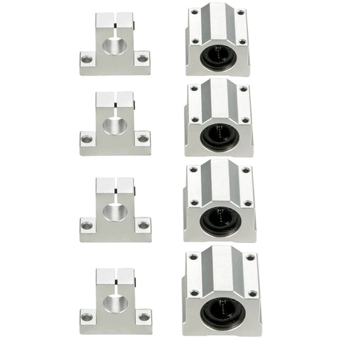 Ultra Smooth Linear Rail Kit For CNC And DIY Projects BestEquip 4 shaft supports and 4 SC20UU block bearings set