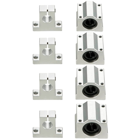 Linear Rail Slide 2PCs 20mm x 1200mm Linear Bearing Slide Set with 4Pcs Block Bearings SC20UU+4Pcs Shaft Support Linear Shaft CNC Parts Kits