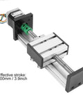 High Precision Ball Screw Linear Slide 1204 with 100mm stroke and 12mm diameter shaft actuator, CNC assembly, aluminum body