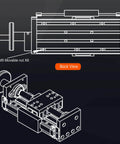 Back view of Linear stage actuator mbx80 type munual linear slide table with black digital scale, 1605 ballscrew, double linear rail for CNC.