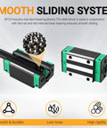 HGR20 rail system with four bearing blocks for CNC, showcasing smooth sliding functionality.