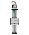 High Precision Ball Screw Linear Slide 1204 with 100mm stroke, 12mm diameter shaft, front view, stepper motor, and CNC assembly