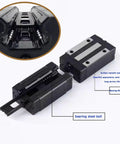 2 Pack HGH25CA Linear Slider Bearing Blocks for 25mm Square Carriages HG25 HGR25 CNC Kit with close-up of steel ball bearings