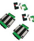 EGW25CA Linear Slider Bearing Kit with two flange slider blocks and two self lubricating E2 oil boxes for CNC guides.