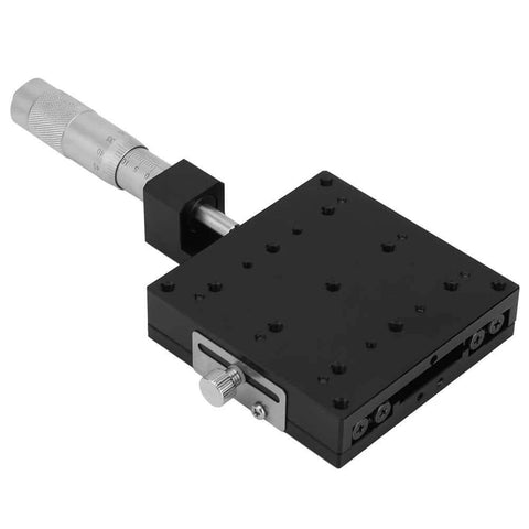 Linear Stages 80 * 80mm,Manual Slide Table Trimming Linear Stage,X Micrometer Differential Head,Linear,Cross Roller Type,Stroke: ±12.5mm
