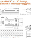 Technical diagram of Heavy Duty Linear Stage Actuator 24Inch Ballscrew 1605 + HG15 Linear Rail Guide with Nema23 Motor Base for Z-Axis CNC