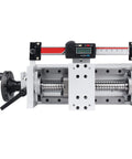 Front view of Linear Stage Actuator MBX80 Type Munual Linear Slide Table with Red Digital Scale, 1605 Ballscrew, Double Rail