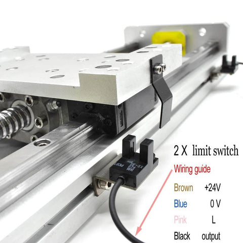Close-up of Heavy Duty Linear Stage Actuator 24Inch Ballscrew 1605 + HG15 Linear Rail Guide with Nema23 Motor Base