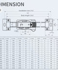 Dimensions diagram for Linear Stage Actuator MBX80 Type Munual Linear Slide Table with Red Digital Scale, 1605 Ballscrew.