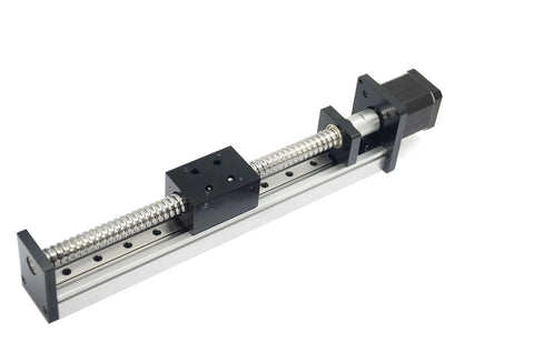 200mm Travel Linear Stage Actuator with SFU1605 Ball Screw and NEMA17 Stepper Motor, square linear rails for CNC router
