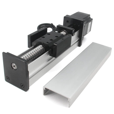 100mm Length Travel Fully Enclosed Linear Stage Actuator with Square Linear Rails Ballscrew SFU1605 with NEMA23 Stepper Motor