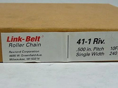 Riveted Link Chain For Conveyors One Half Inch Pitch Single Width Ten Foot Length Two Hundred Forty Pitches Beefy Heavy Duty