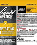 Label of Liquid Wrench L106 Penetrating Oil, 5.5 Oz displaying usage instructions and safety warnings.