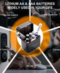 Rechargeable AA And AAA Lithium Batteries 8 Slot Charger 3800mWh with device compatibility illustration