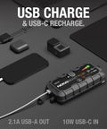 1000 Amp UltraSafe Jump Starter 12V Lithium Battery Booster Pack Portable Jump Box with USB charge ports.