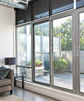 Sliding Door Security Bar，17-50 inch Adjustable Patio Door Security bar with Rubber Tips installed on glass door in living room