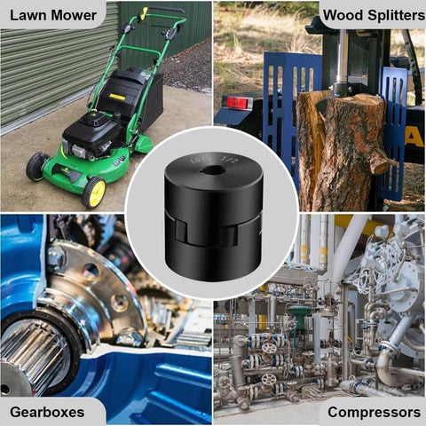 1/2" to 3/4" L075 Flexible 3-Piece L-Jaw Coupling Coupler Set & Rubber Spider for Log Wood Splitter Hybrid Equipment