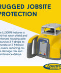 LL300N Self Leveling Rotary Laser Kit With HL450 Receiver Rugged IP66 Construction shown with hard-hat rotor shield