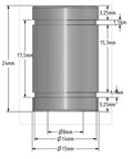 Technical diagram of a linear bearing 8x15x24mm for 3d printer cnc parts jgaurora a5/a5s/a1/a3s lm08uu bearing pack of 4pcs