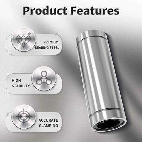 ✝️ 4 pcs lm12luu linear ball bearings, 12mm id×21mm od×57mm length extra long ball bearings with double seal, shown with features