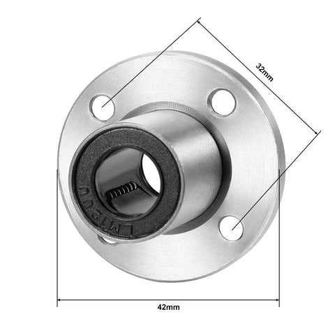 LM12UU Round Flange Linear Bearing 12mm Bore 21mm Outer Diameter 30mm Length Pack of 2 Sealed shown with dimensions