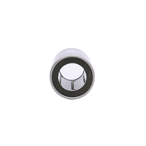 Front view of LM25UU Linear Ball Bearing 25x40x59mm, displaying interior design, part of set of 4 for CNC axis motion and smoother travel.