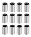 Twelve pack of Four Millimeter Linear Bearing With Double Sealed LM4UU for CNC machines and 3D printers, nickel-plated precision bearings.