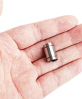 Person holding a 6mm bore ✝️ 12PCS LM6UU Linear Bearings, 6mm Bore Dia Linear Motion Bushing with Double Side Rubber Seal Great for CNC Machine