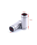 Lm8luu linear ball bearing, bore dia 8 mm, OD 15 mm, width 45 mm, used for mechanical sliding tables, CNC machine tools, 3D printers, silver 2pcs