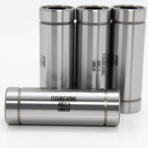 4pcs LM8LUU Linear Bearing Set for JGAurora Voron Monoprice, chrome steel, 8mm bore, 8x15x45mm for CNC axis motion anti-backlash