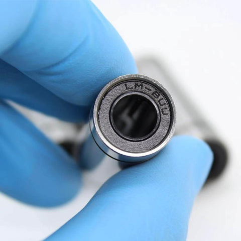 Close-up of LM8LUU Linear Bearing from 3D Printer CNC Parts LM8LUU Linear Bearing Set for JGAurora Voron Monoprice Maker Select