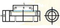 Technical diagram of 8mm Bearing/Bushing LM8LUU Linear Motion with dimensions 8mm x 15mm x 45mm showing sectional view