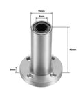 LM8UU Extra Long Round Flange Linear Ball Bearing Bushing with 8mm Bore, 15mm OD, 45mm Length, Sealed, Chromium Steel
