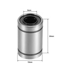 LM8UU Linear Ball Bearings 8mm Bore 15mm OD 24mm Length for CNC Machine 3D Printer 4pcs, single bearing with dimensions shown.