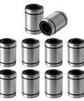 10 Pack LM8UU Linear Ball Bearings 8mm Bore Carbon Steel Double Sided Rubber Seals Nickel Plated Surface For CNC Machines And 3D Printers